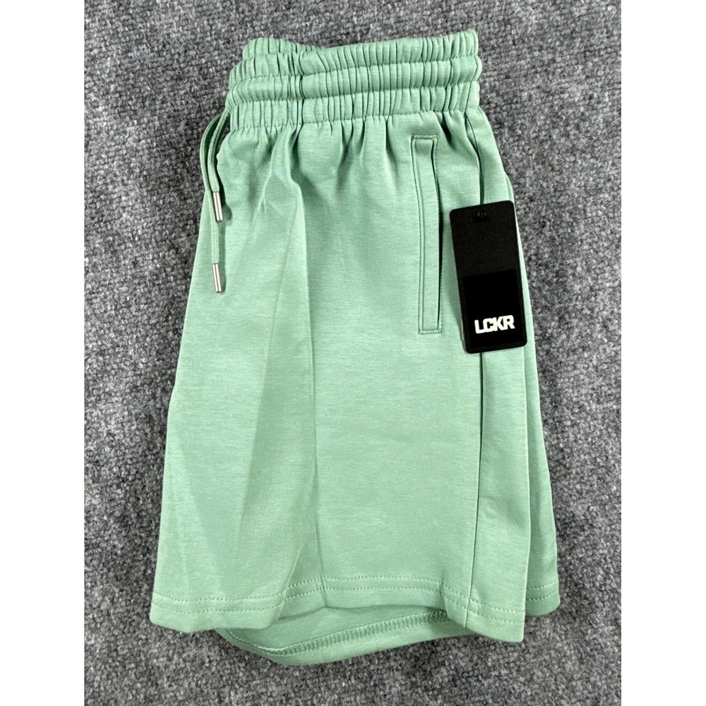 LCKR Boys Small 8-10 GSB Hudson Knit Drawstring Shorts Dark Seafoam Green NWT